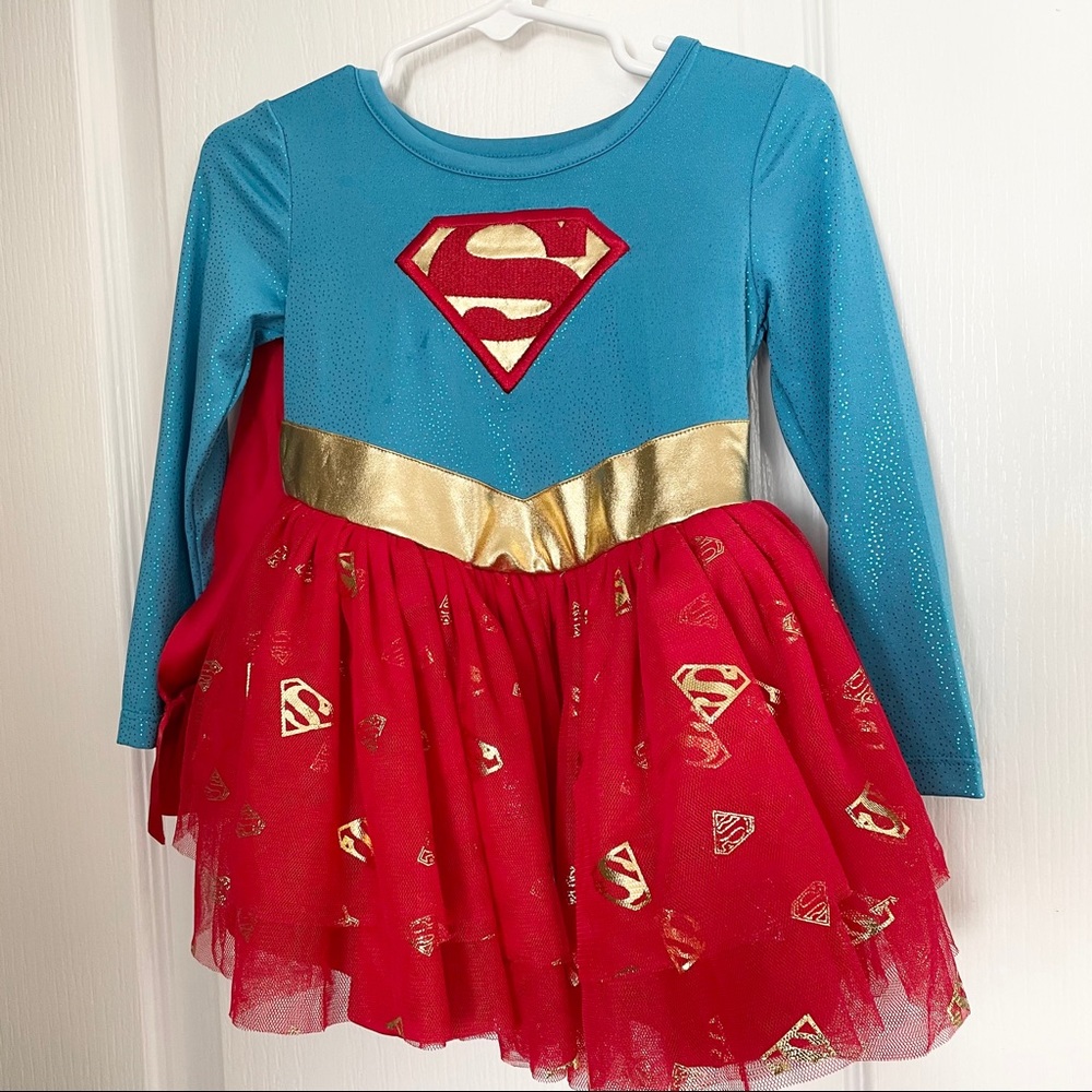 Halloween SUPER GIRL HERO COSTUME TUTU SKIRT CAPE 2T Dress up